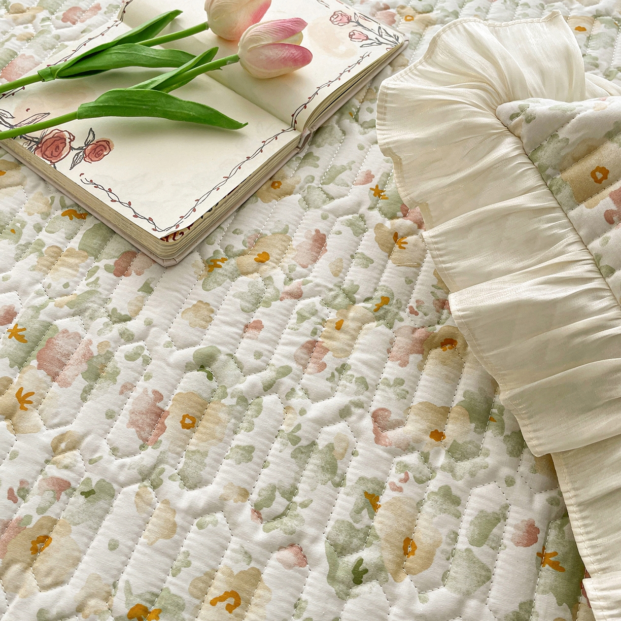 91家纺网 家纺一手货源 找家纺 美优兰 2026新款全棉榻榻米垫 繁花似锦