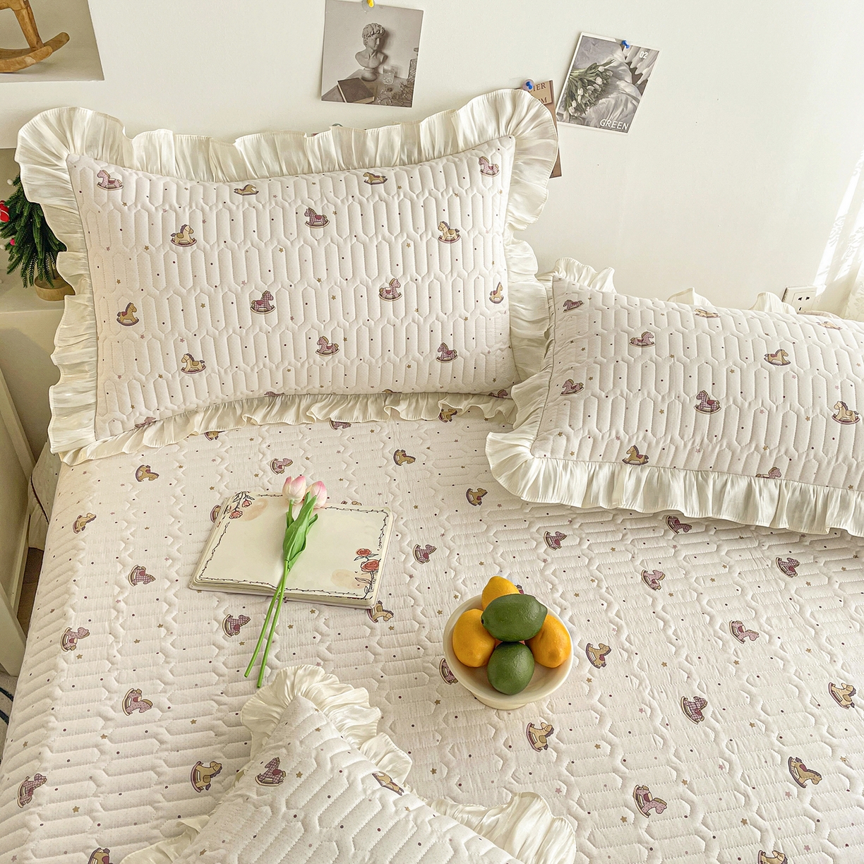 91家纺网 家纺一手货源 找家纺 美优兰 2026新款全棉榻榻米垫 粉色木马