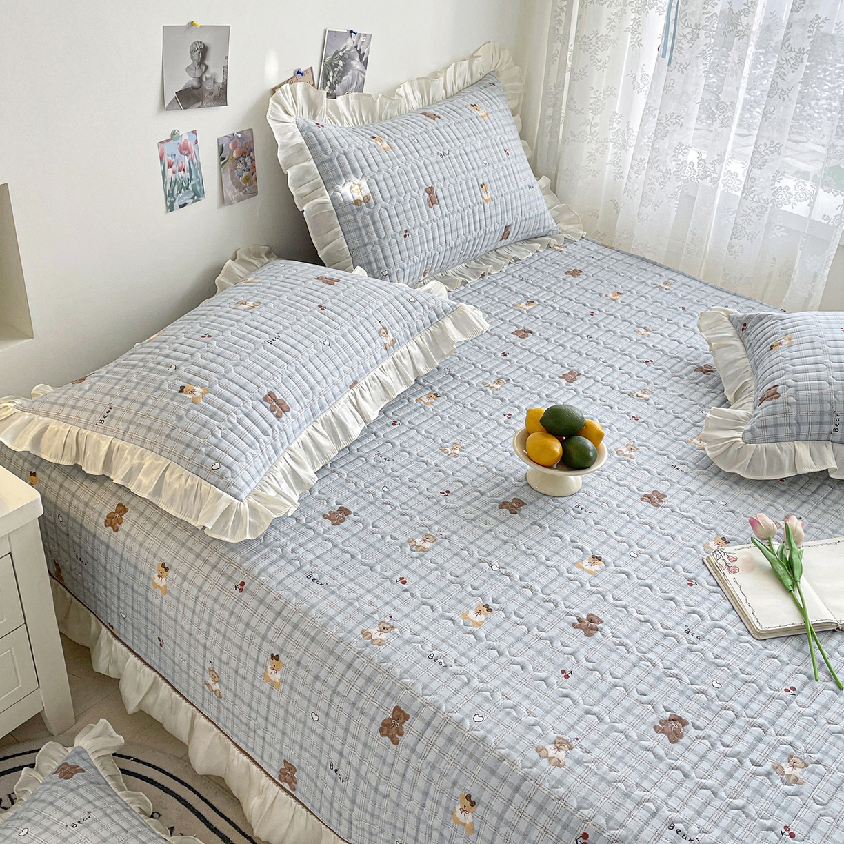 91家纺网 家纺一手货源 找家纺 美优兰 2026新款全棉榻榻米垫 格子熊