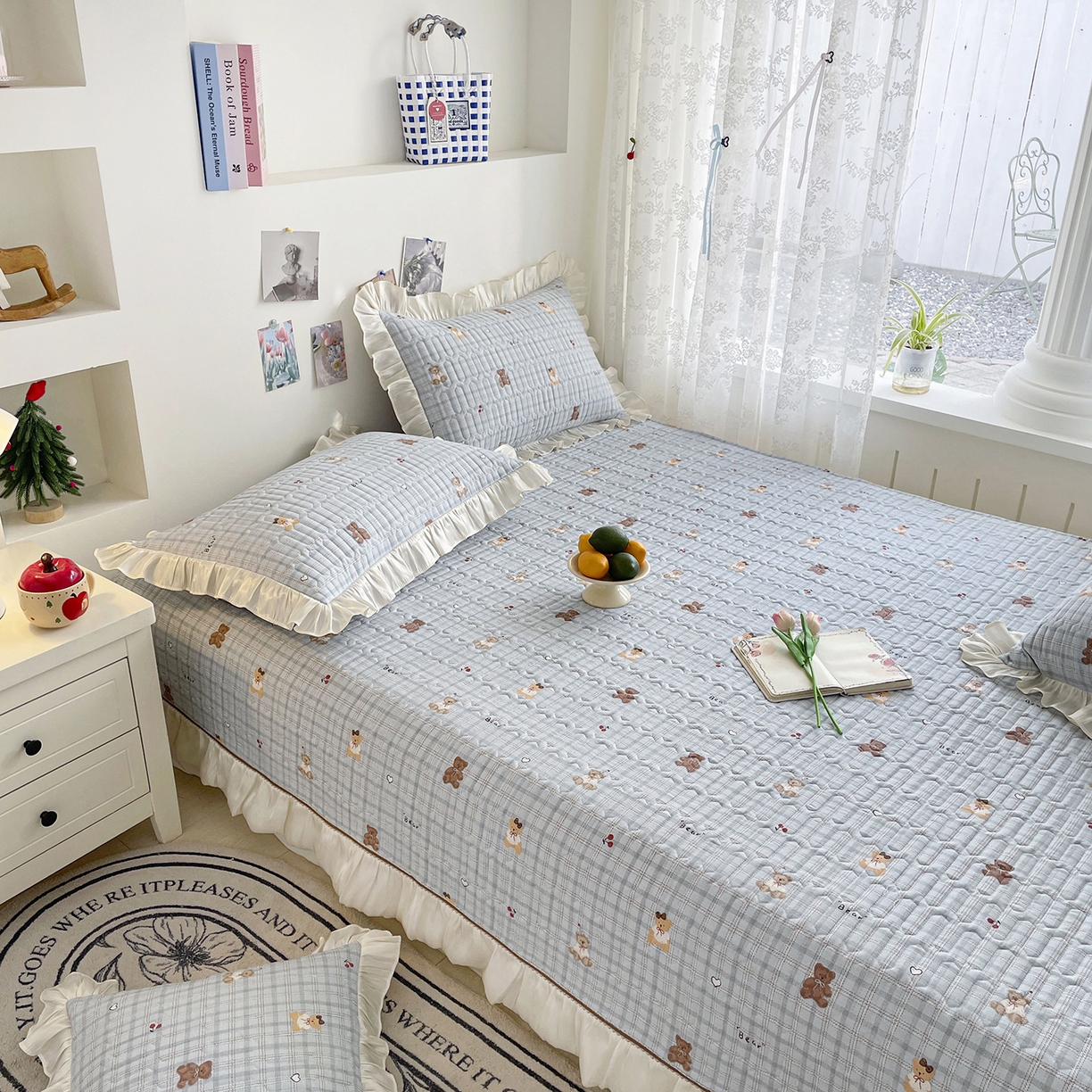 91家纺网 家纺一手货源 找家纺 美优兰 2026新款全棉榻榻米垫 格子熊