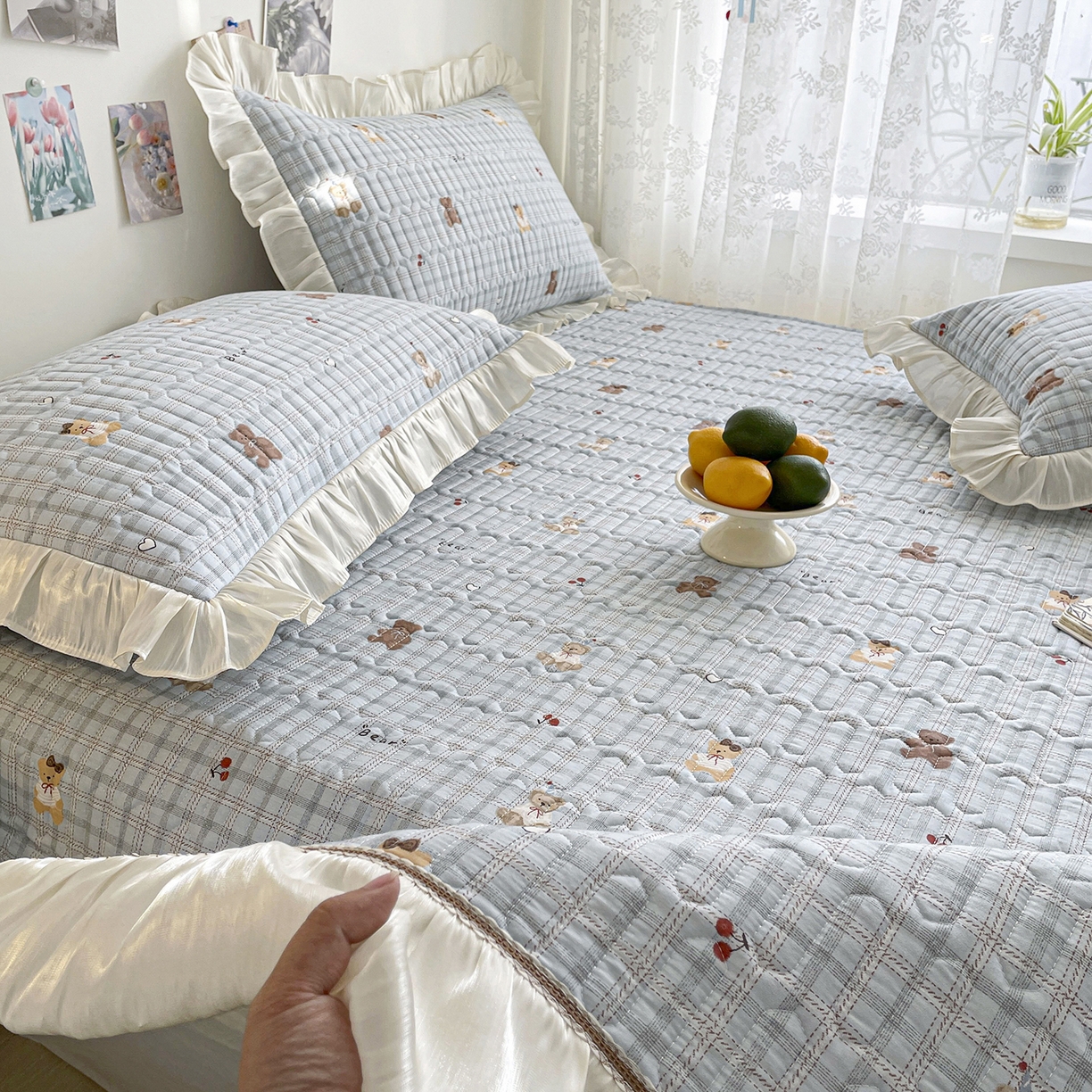 91家纺网 家纺一手货源 找家纺 美优兰 2026新款全棉榻榻米垫 格子熊