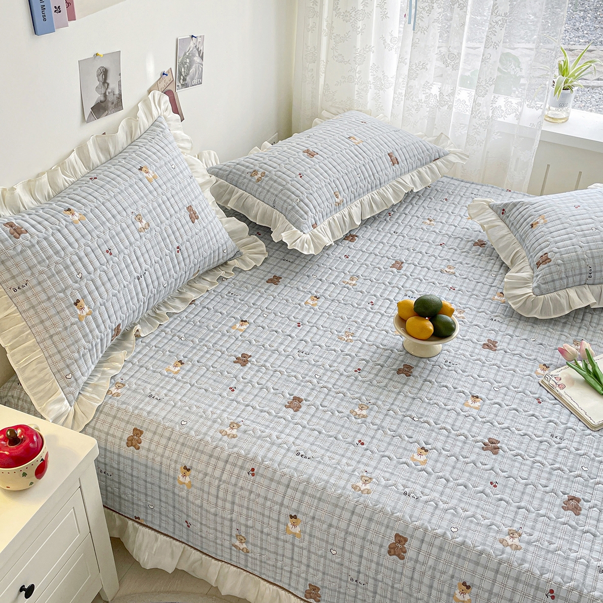 91家纺网 家纺一手货源 找家纺 美优兰 2026新款全棉榻榻米垫 格子熊