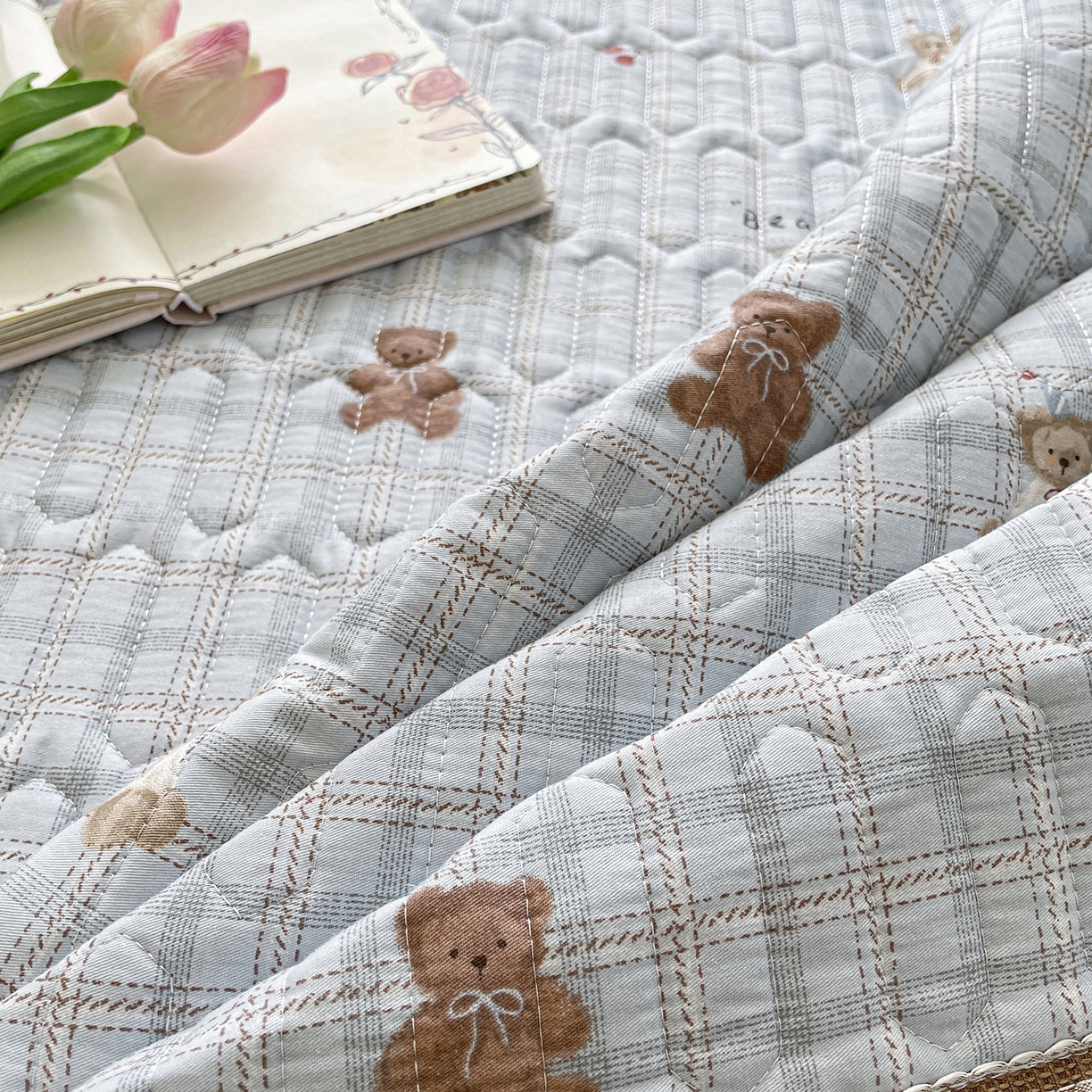 91家纺网 家纺一手货源 找家纺 美优兰 2026新款全棉榻榻米垫 格子熊