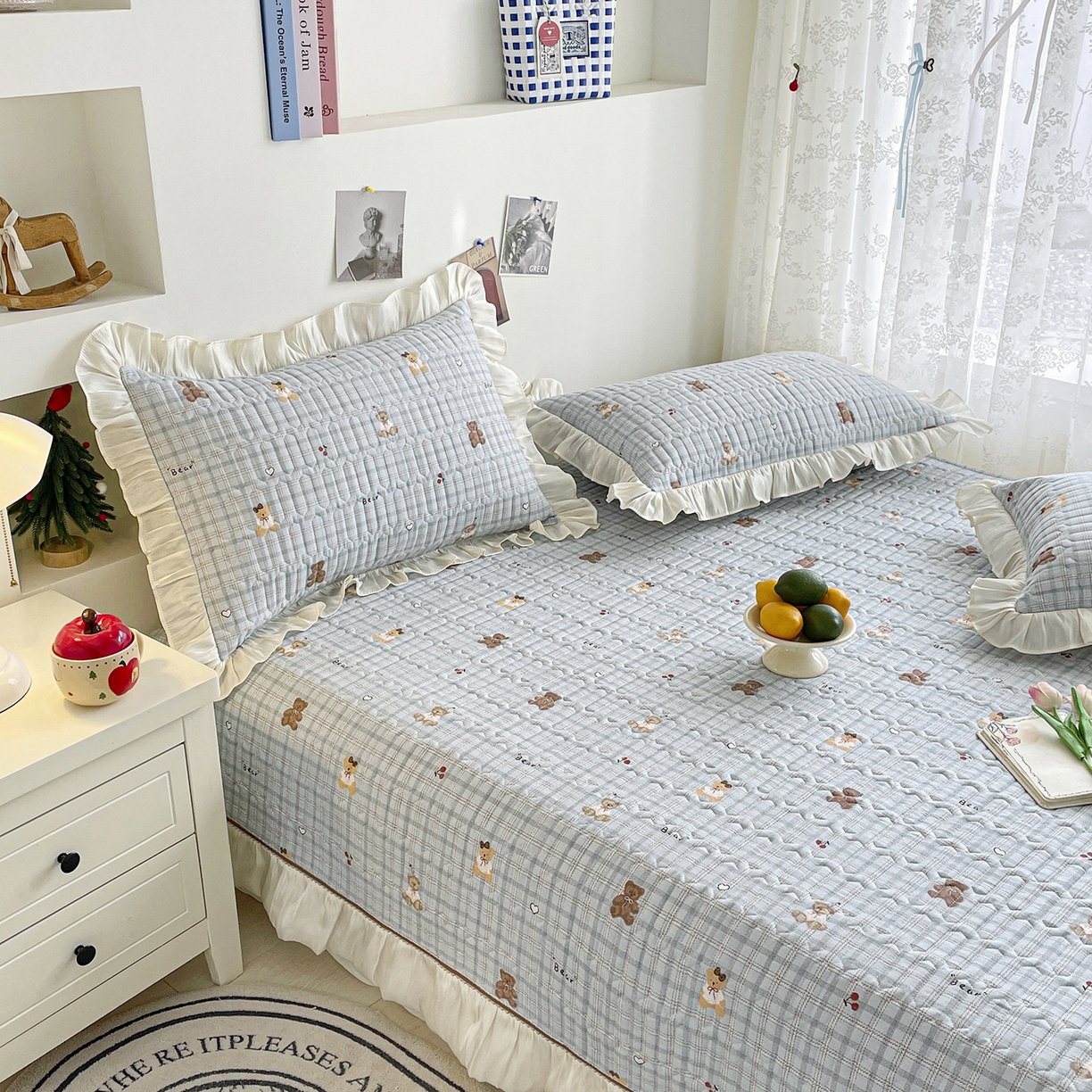 91家纺网 家纺一手货源 找家纺 美优兰 2026新款全棉榻榻米垫 格子熊