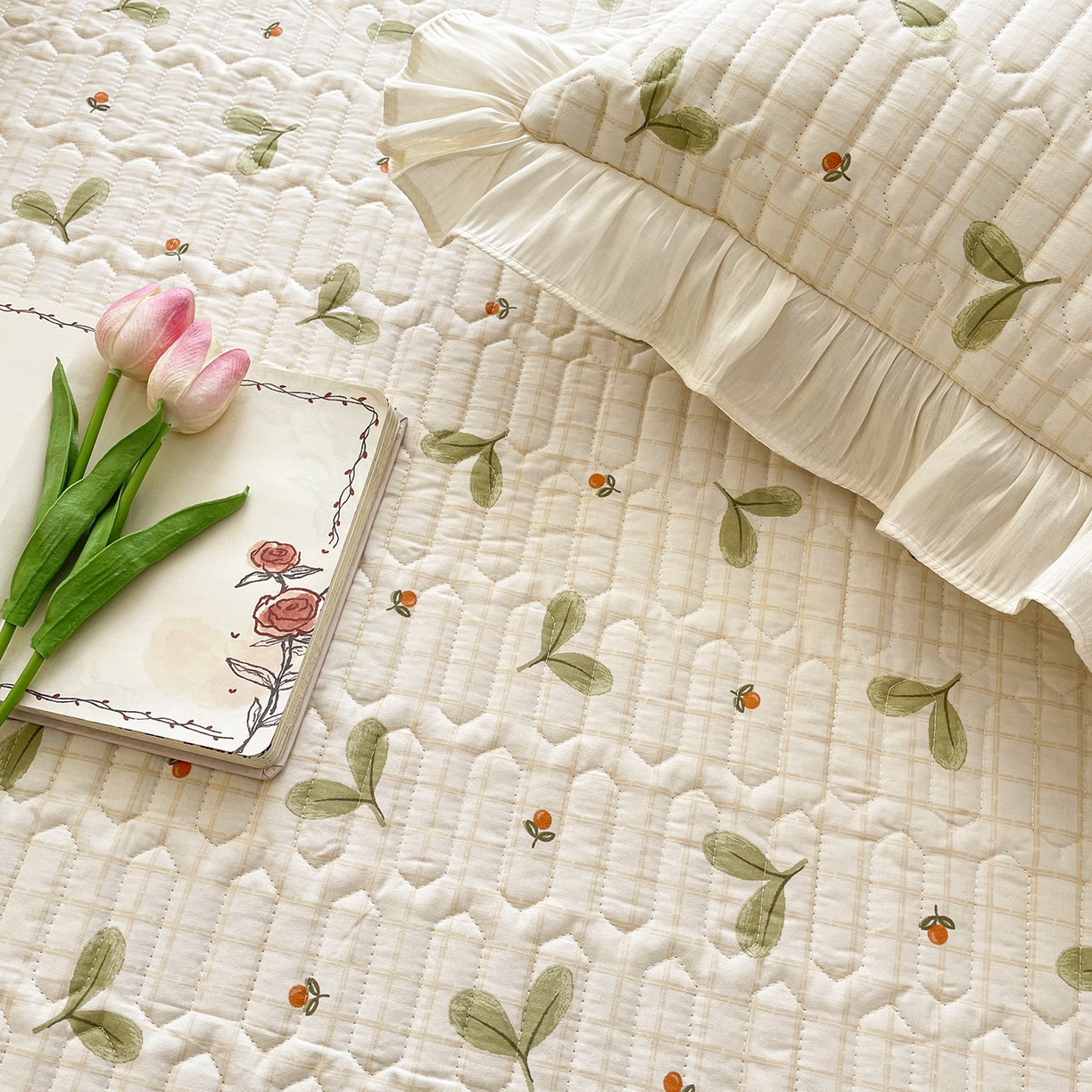 91家纺网 家纺一手货源 找家纺 美优兰 2026新款全棉榻榻米垫 青枝玉叶