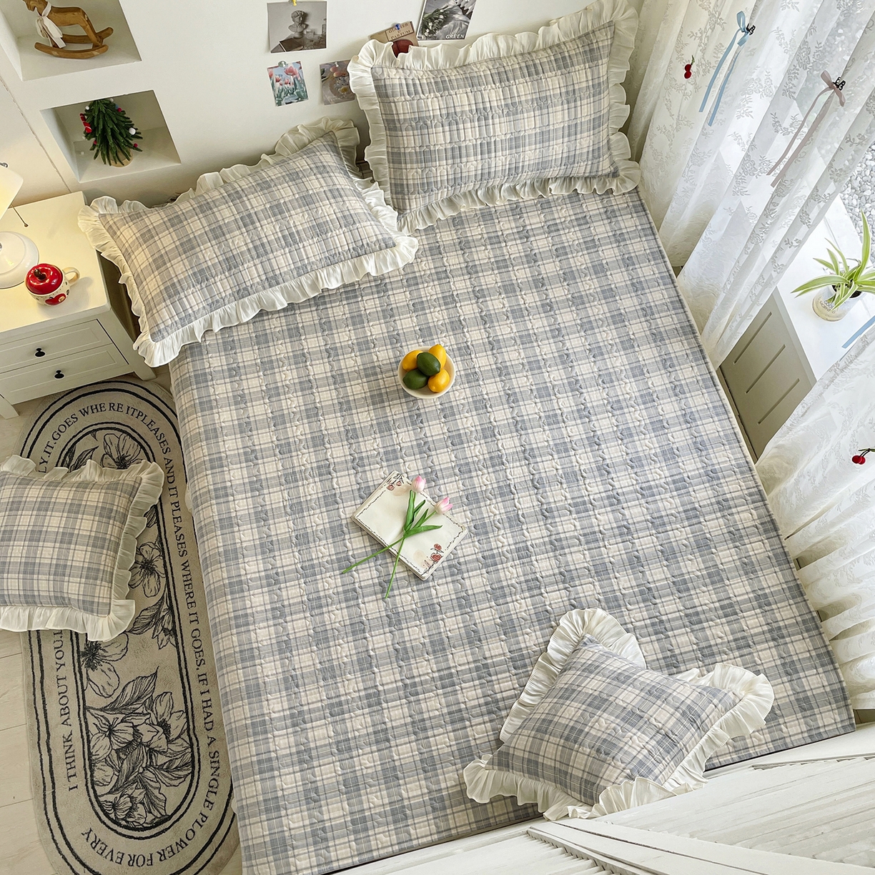 91家纺网 家纺一手货源 找家纺 美优兰 2026新款全棉榻榻米垫 英伦风华