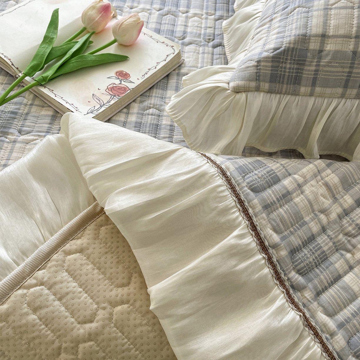 91家纺网 家纺一手货源 找家纺 美优兰 2026新款全棉榻榻米垫 英伦风华