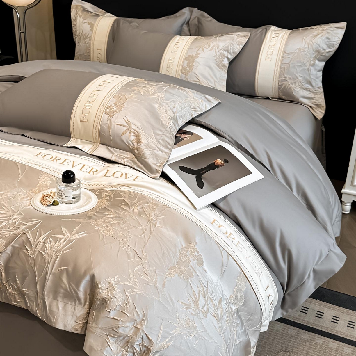 91家纺网 家纺一手货源 找家纺 （总）润锦云 2026新款高克重精品浮雕四件套高端礼盒装-朱丽叶