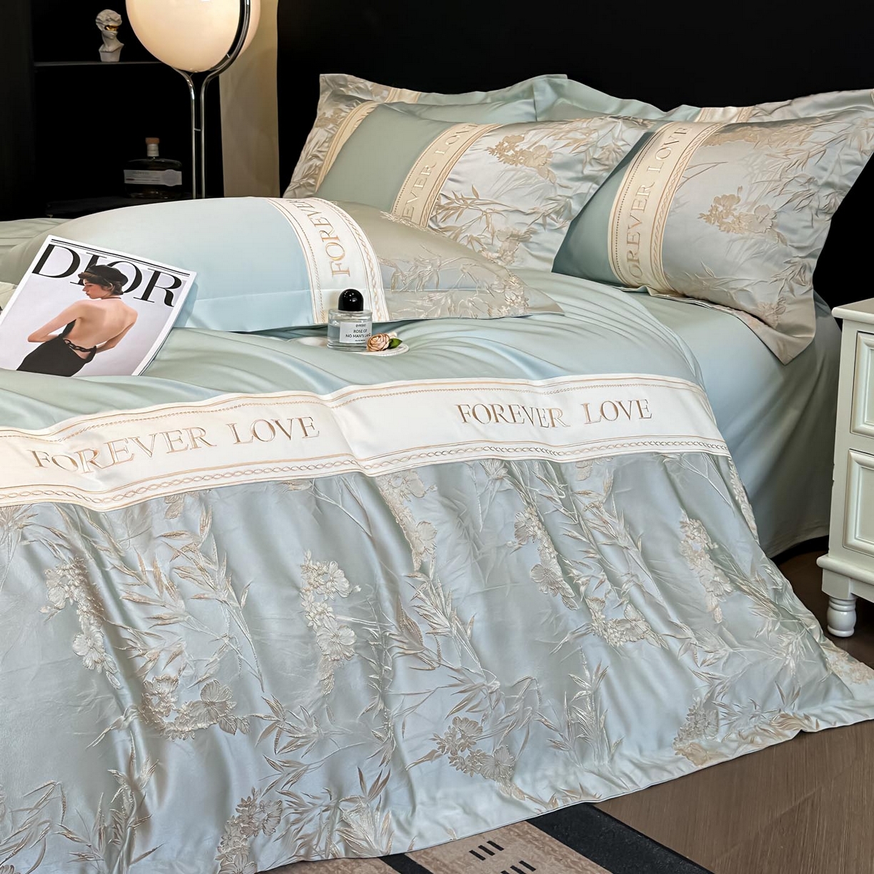 91家纺网 家纺一手货源 找家纺 （总）润锦云 2026新款高克重精品浮雕四件套高端礼盒装-朱丽叶