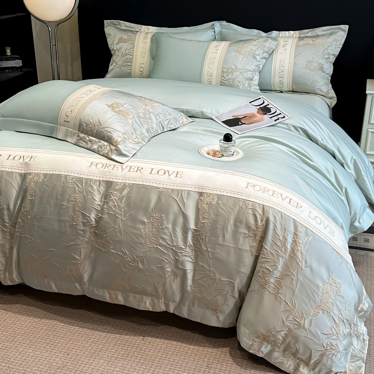 91家纺网 家纺一手货源 找家纺 （总）润锦云 2026新款高克重精品浮雕四件套高端礼盒装-朱丽叶