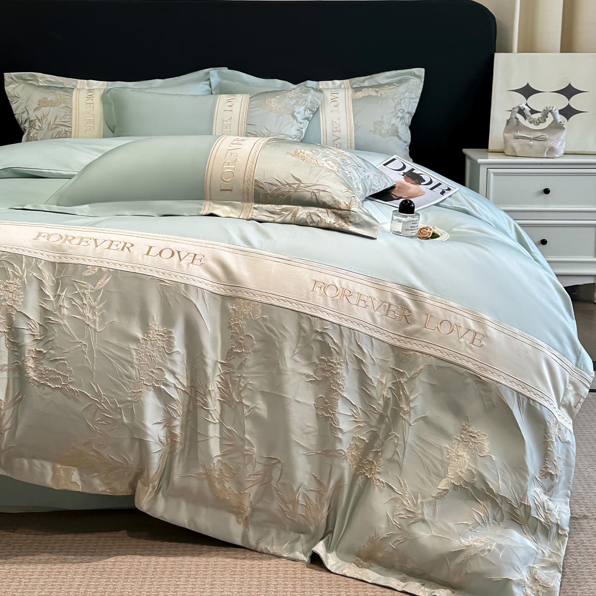 91家纺网 家纺一手货源 找家纺 （总）润锦云 2026新款高克重精品浮雕四件套高端礼盒装-朱丽叶