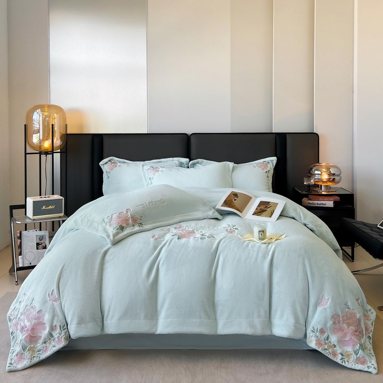 91家纺网 家纺一手货源 找家纺 （总）润锦云 2026新款牛奶绒刺绣四件套-花之韵