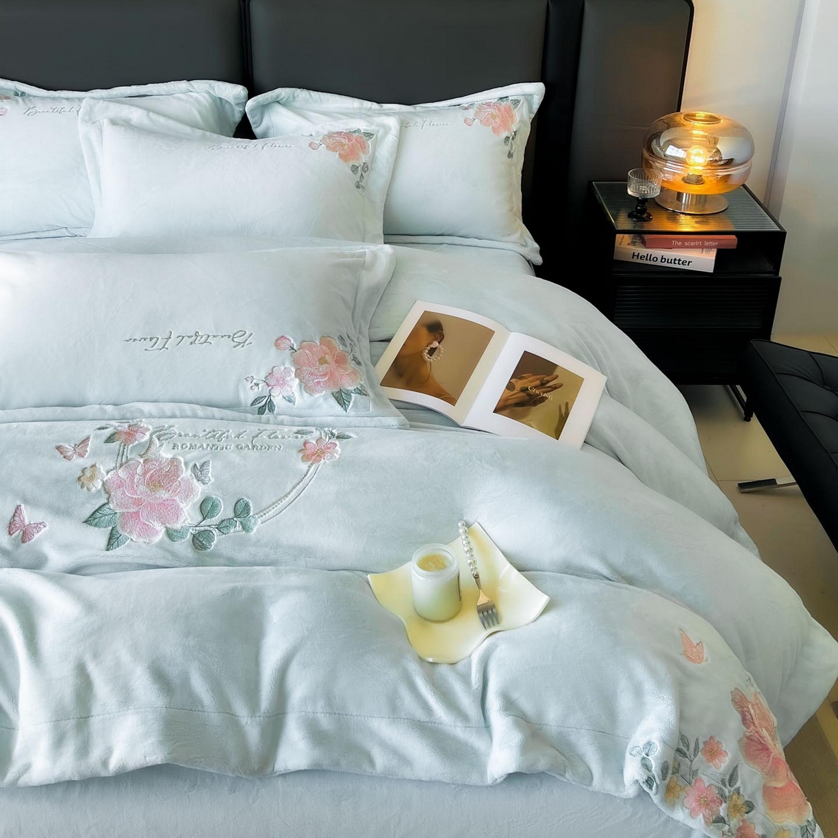 91家纺网 家纺一手货源 找家纺 （总）润锦云 2026新款牛奶绒刺绣四件套-花之韵