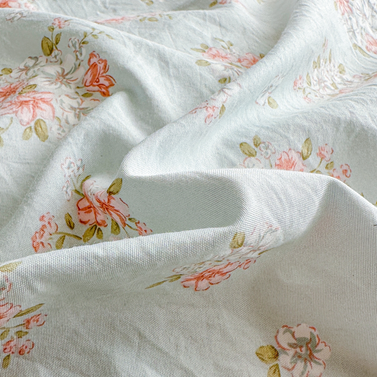 91家纺网 家纺一手货源 找家纺 花满路 2026新款床盖四件套 薄荷花