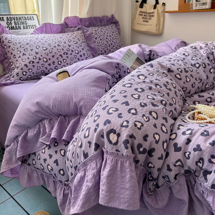 91家纺网 家纺一手货源 找家纺 （总）2026新款泡芙纱花边四件套