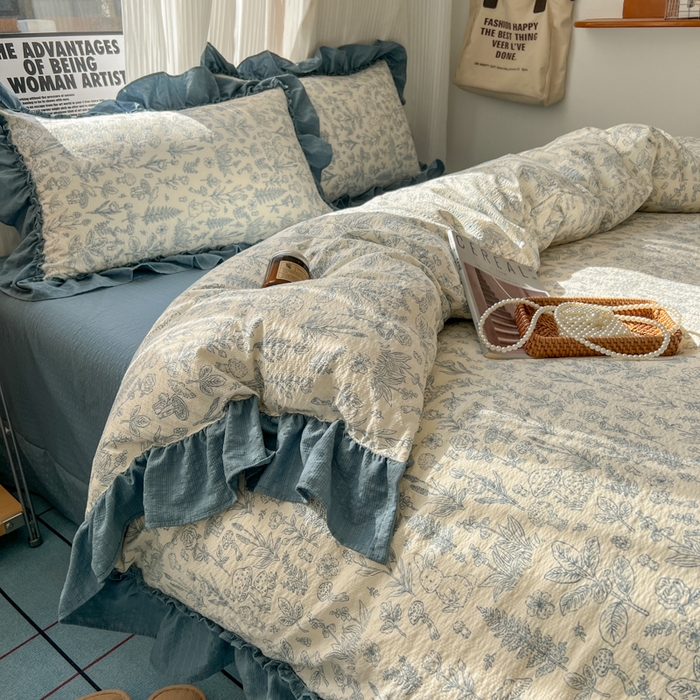 91家纺网 家纺一手货源 找家纺 （总）2026新款泡芙纱床盖四件套