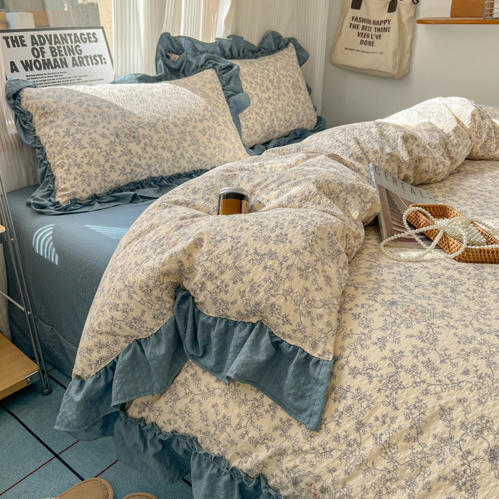 2026新款泡芙纱花边四件套 花束