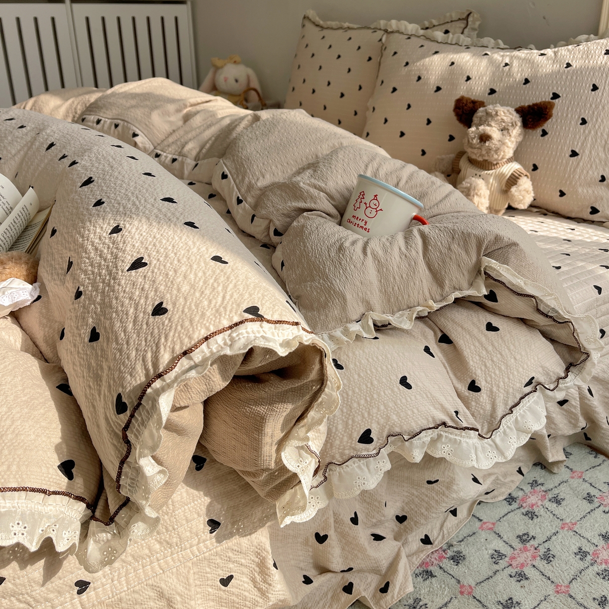 91家纺网 家纺一手货源 找家纺 （总）2026新款泡芙纱床盖四件套