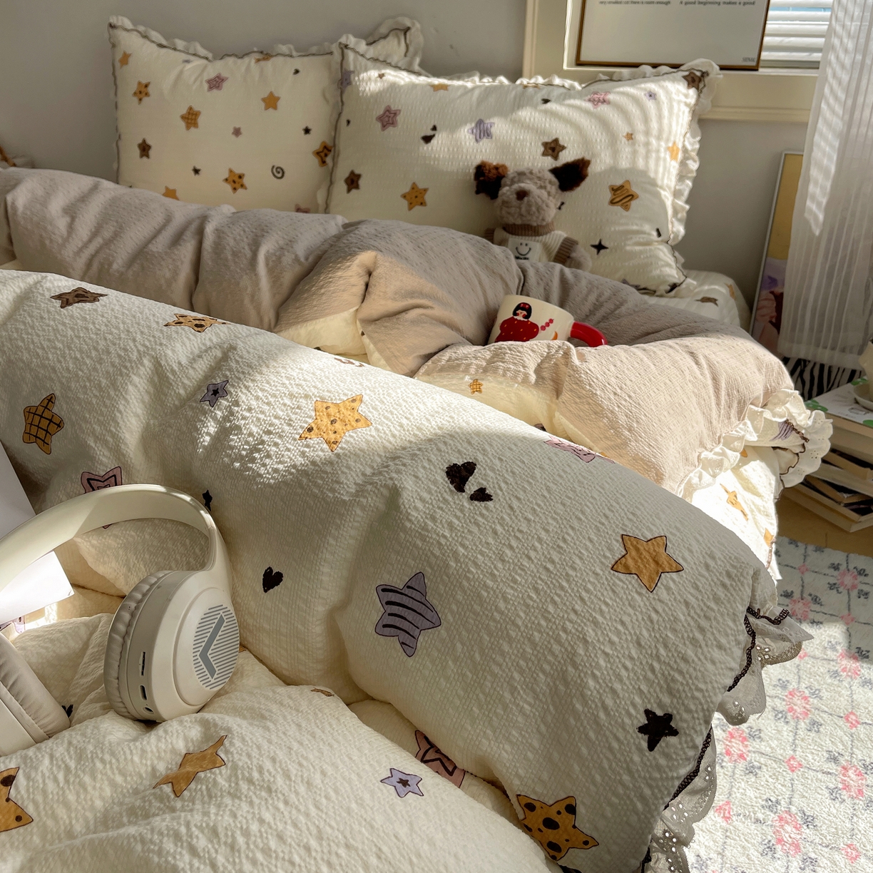 91家纺网 家纺一手货源 找家纺 （总）2026新款泡芙纱床盖四件套