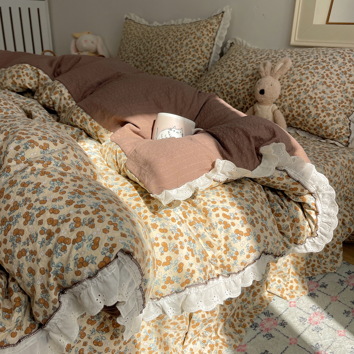 91家纺网 家纺一手货源 找家纺 （总）2026新款泡芙纱床盖四件套