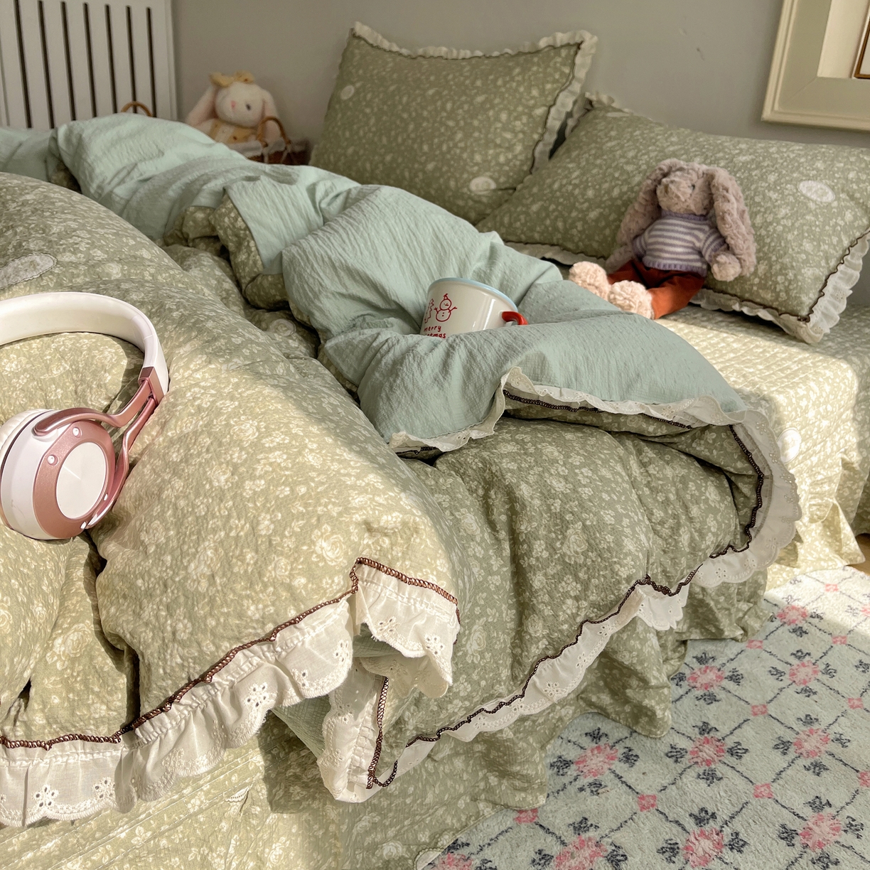 91家纺网 家纺一手货源 找家纺 （总）2026新款泡芙纱床盖四件套