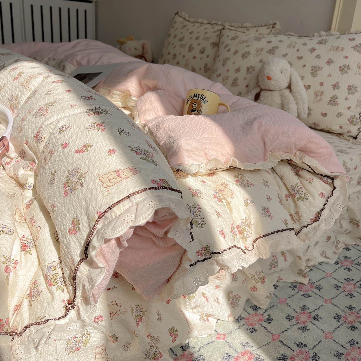 91家纺网 家纺一手货源 找家纺 （总）2026新款泡芙纱床盖四件套