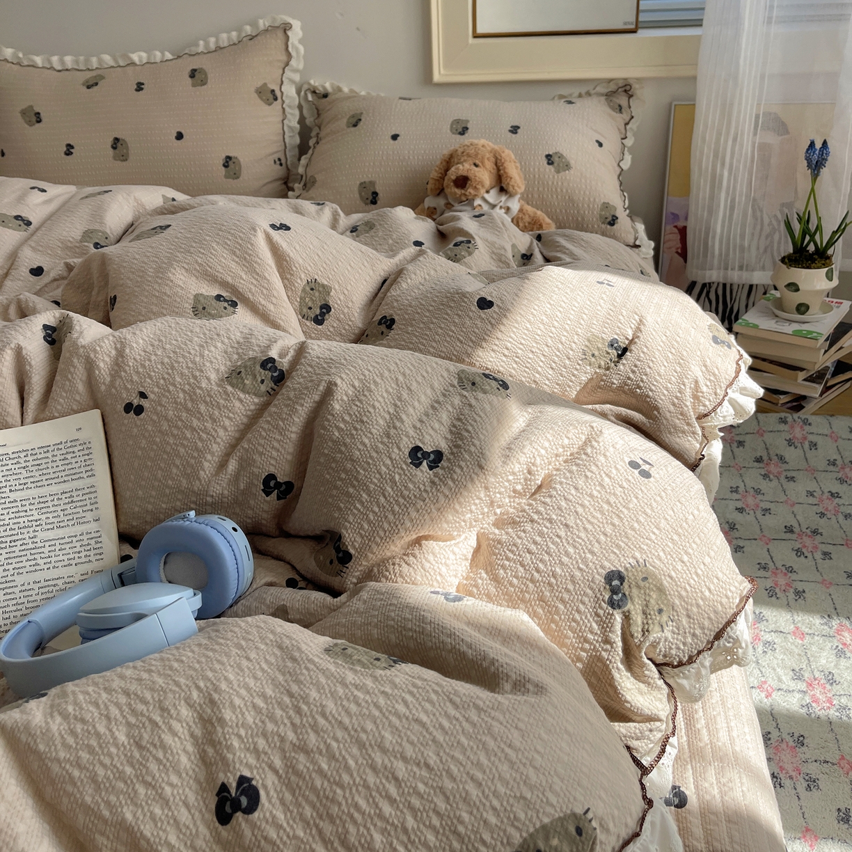 91家纺网 家纺一手货源 找家纺 （总）2026新款泡芙纱床盖四件套