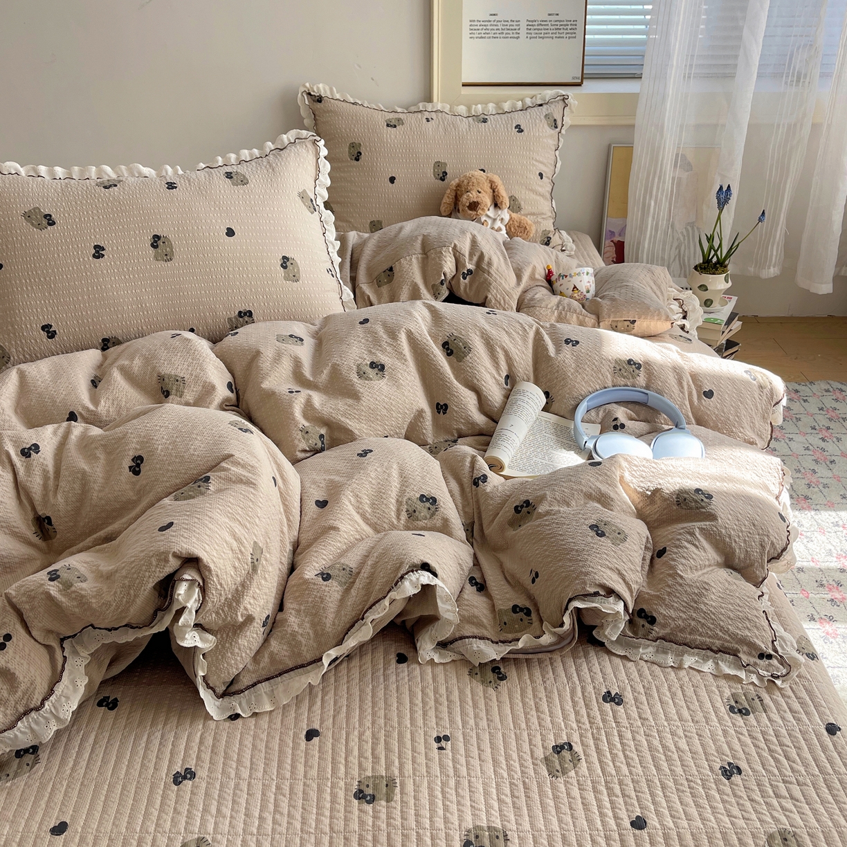 91家纺网 家纺一手货源 找家纺 （总）2026新款泡芙纱床盖四件套