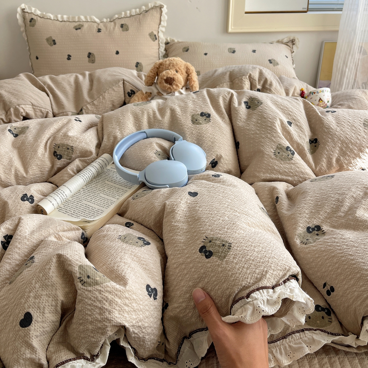 91家纺网 家纺一手货源 找家纺 （总）2026新款泡芙纱床盖四件套