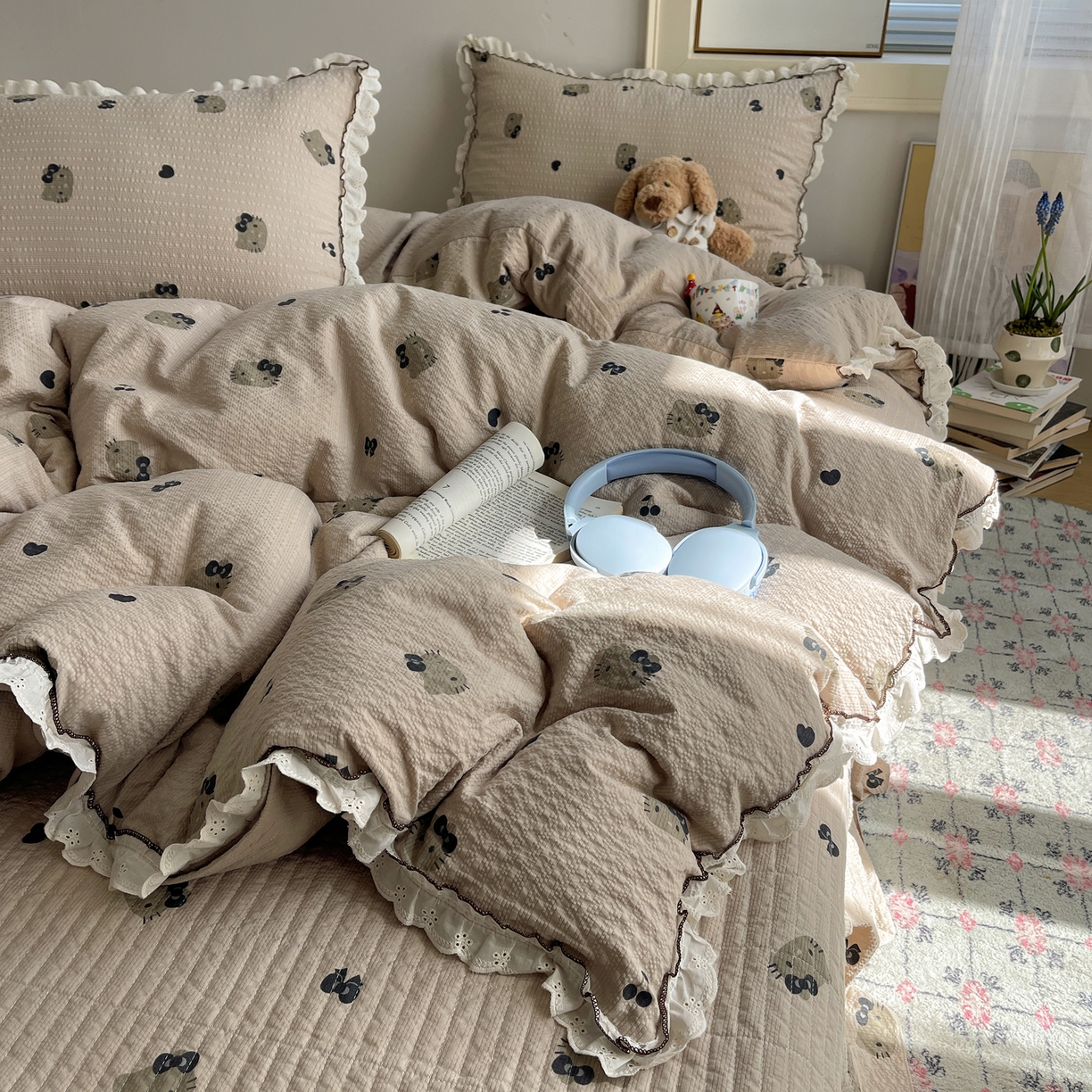 91家纺网 家纺一手货源 找家纺 （总）2026新款泡芙纱床盖四件套