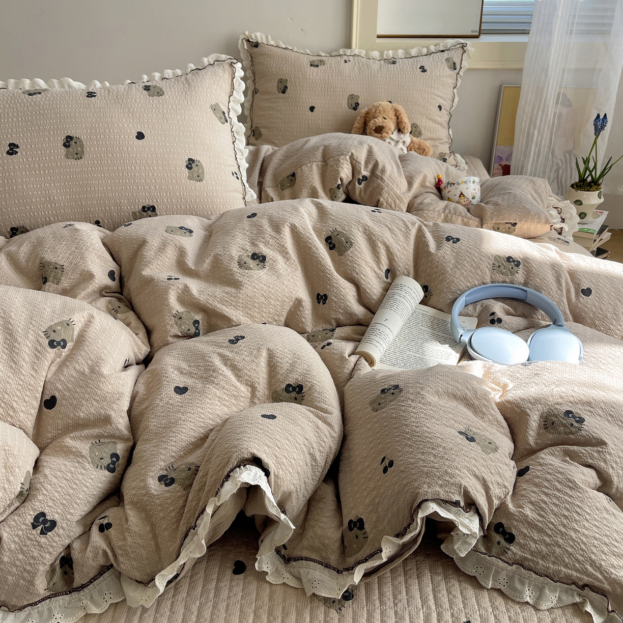 91家纺网 家纺一手货源 找家纺 （总）2026新款泡芙纱床盖四件套