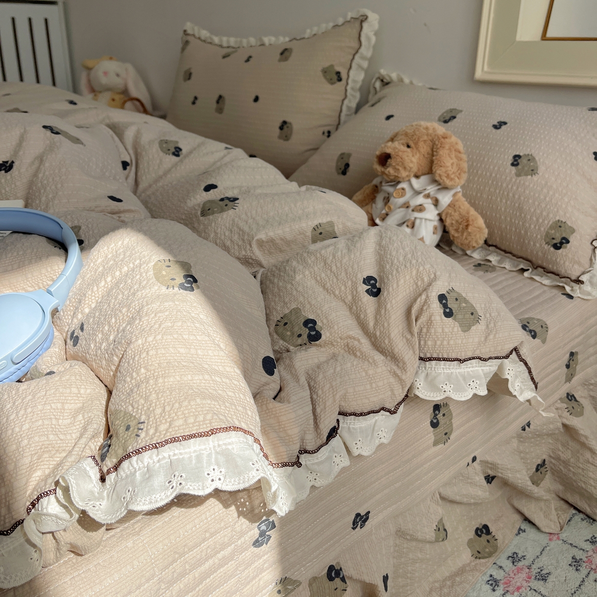 91家纺网 家纺一手货源 找家纺 （总）2026新款泡芙纱床盖四件套