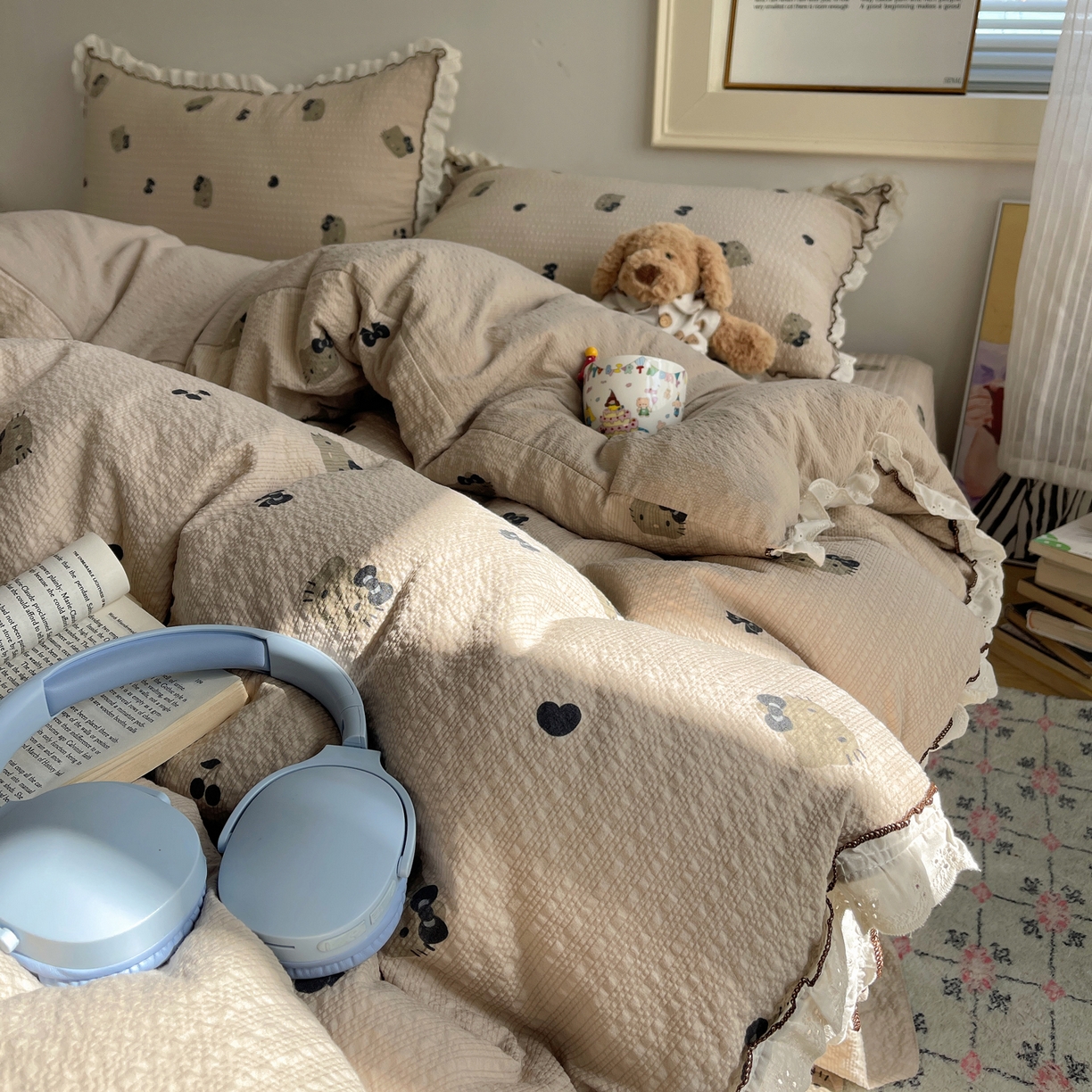 91家纺网 家纺一手货源 找家纺 （总）2026新款泡芙纱床盖四件套