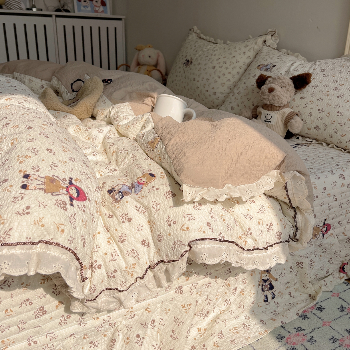 2026新款泡芙纱床盖四件套 小女孩