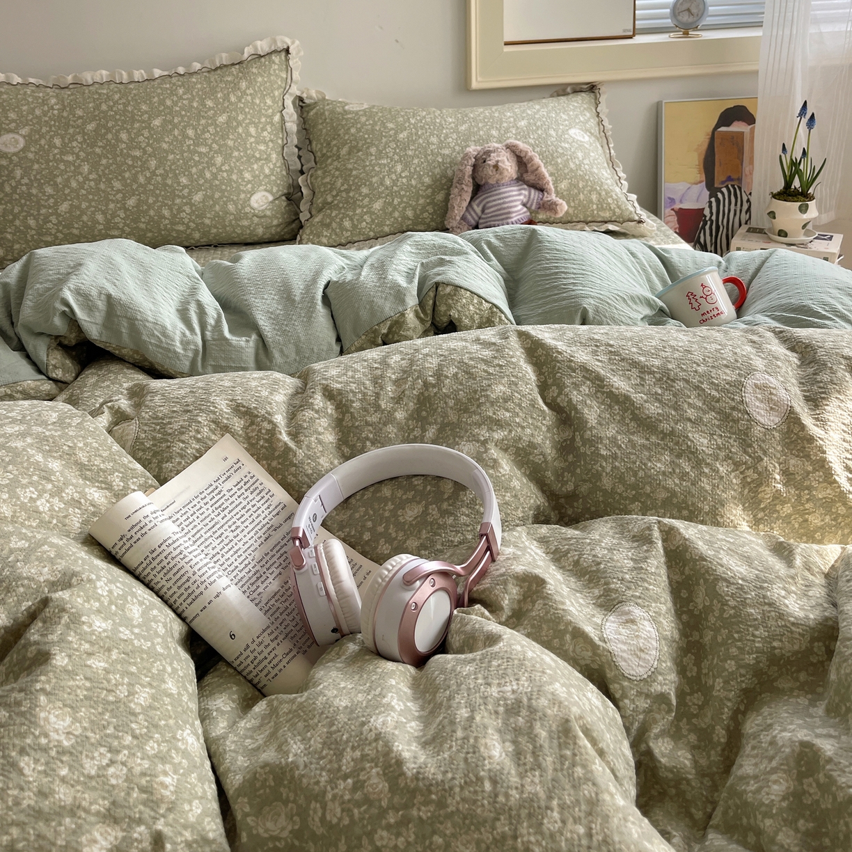 91家纺网 家纺一手货源 找家纺 2026新款泡芙纱床盖四件套 梦境