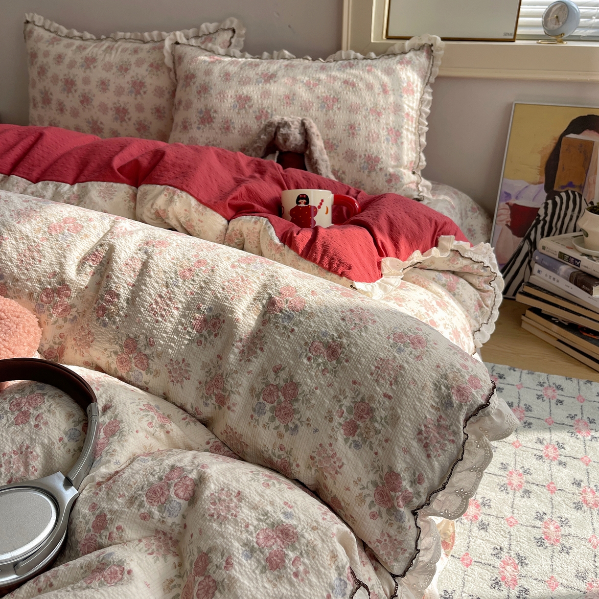 2026新款泡芙纱床盖四件套 梨花落