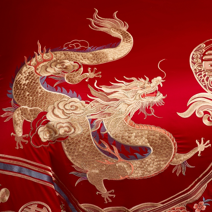 91家纺网 家纺一手货源 找家纺 （总）慕她家纺 2026年全棉纯棉婚庆四件套大红色刺绣结床上用品