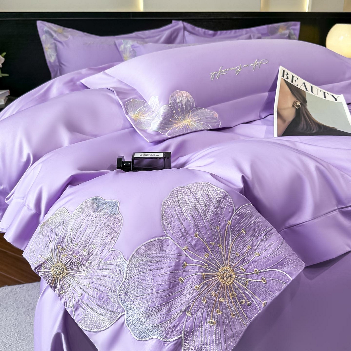 91家纺网 家纺一手货源 找家纺 （总）润锦云 2026新款A类亲肤舒适刺绣四件套-桃夭系列