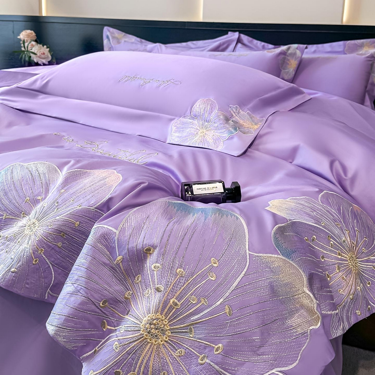 91家纺网 家纺一手货源 找家纺 （总）润锦云 2026新款A类亲肤舒适刺绣四件套-桃夭系列