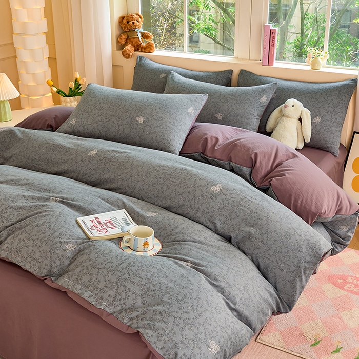 91家纺网 家纺一手货源 找家纺 （总2）卢赛尔 2026新款古法水洗仿棉云感棉学生三件套四件套