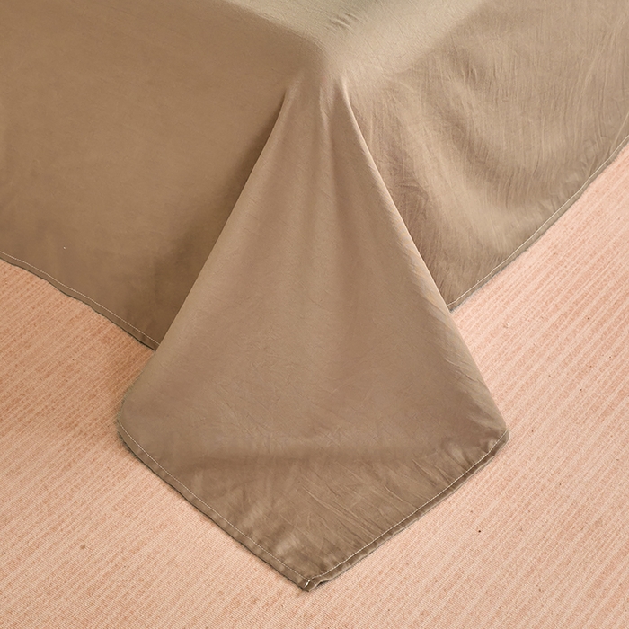 91家纺网 家纺一手货源 找家纺 卢赛尔 2026新款古法水洗仿棉云感棉学生三件套四件套 秋草-灰