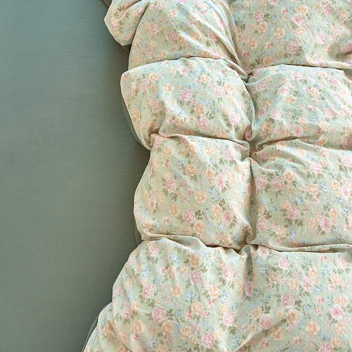 91家纺网 家纺一手货源 找家纺 卢赛尔 2026新款古法水洗仿棉云感棉学生三件套四件套 千姿