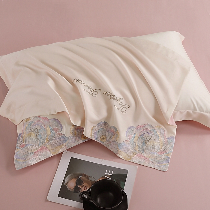 91家纺网 家纺一手货源 找家纺 （总）润锦云 2026新款A类亲肤棉高支高密刺绣四件套-繁花花溪