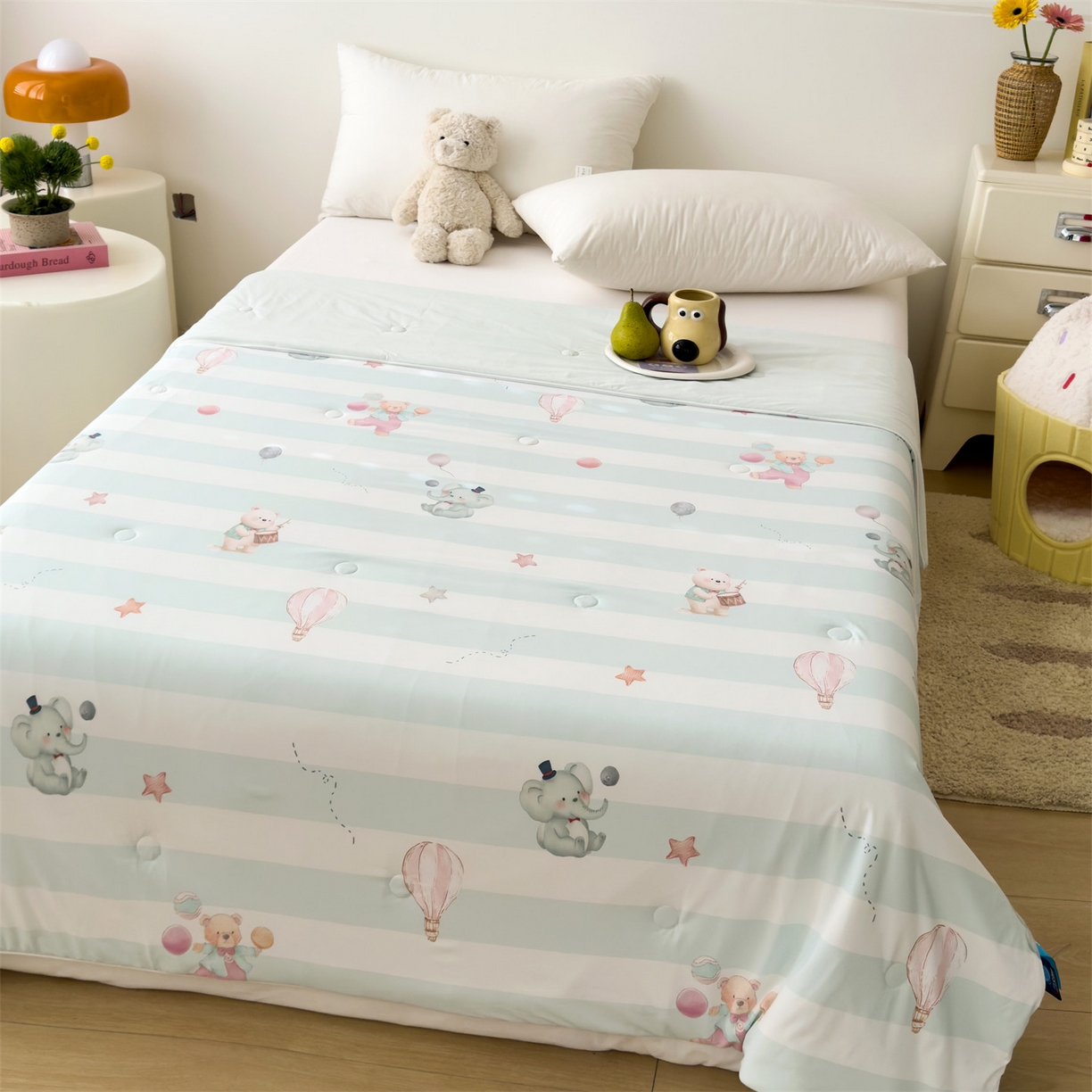 岚司羽 2026新款卡通锦氨凉感夏被系列 萌宠派对 -蓝