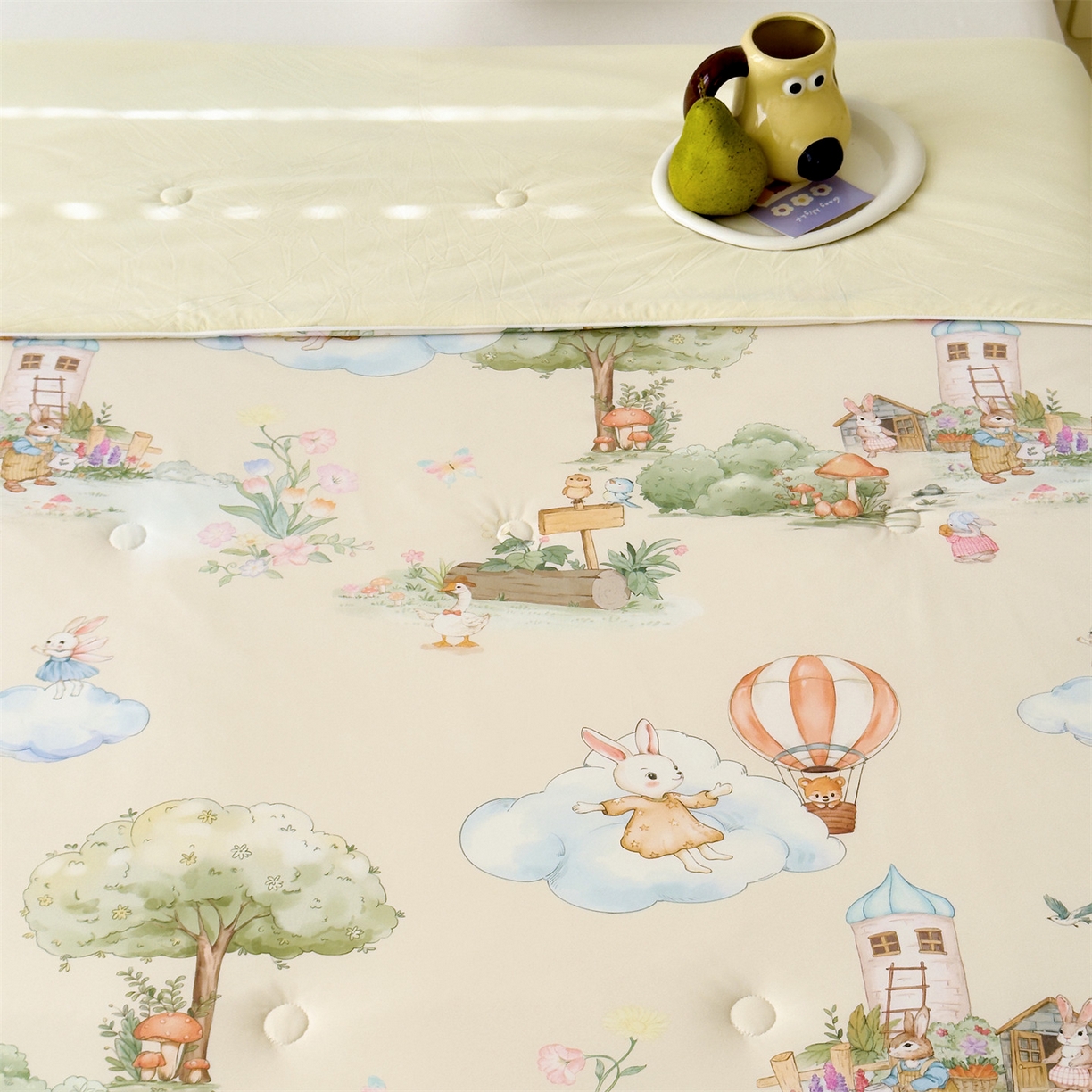 91家纺网 家纺一手货源 找家纺 岚司羽 2026新款卡通锦氨凉感夏被系列 空中城堡