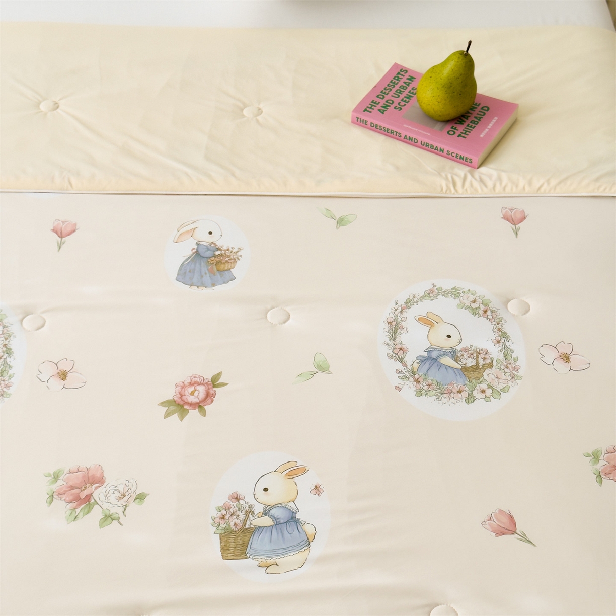 91家纺网 家纺一手货源 找家纺 岚司羽 2026新款卡通锦氨凉感夏被系列 跳跳花园兔