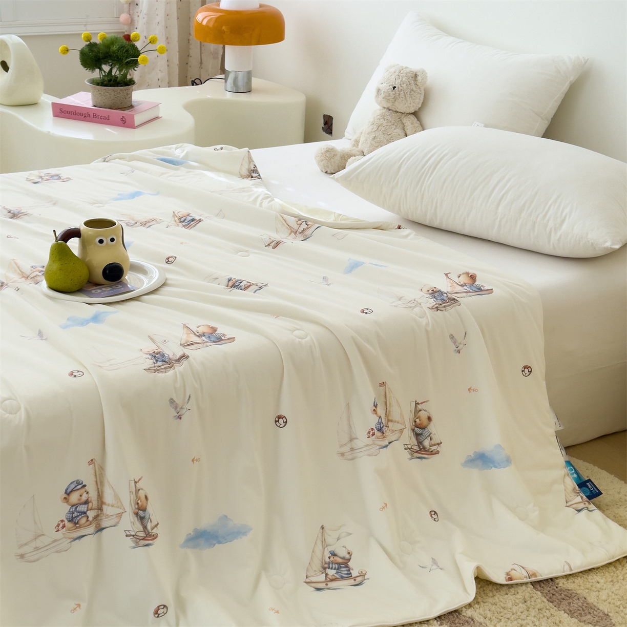 91家纺网 家纺一手货源 找家纺 岚司羽 2026新款卡通锦氨凉感夏被系列 小小航海家