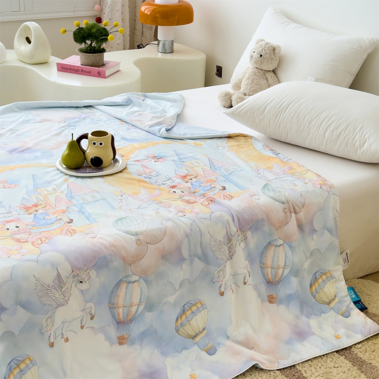 91家纺网 家纺一手货源 找家纺 岚司羽 2026新款卡通锦氨凉感夏被系列 天马星空