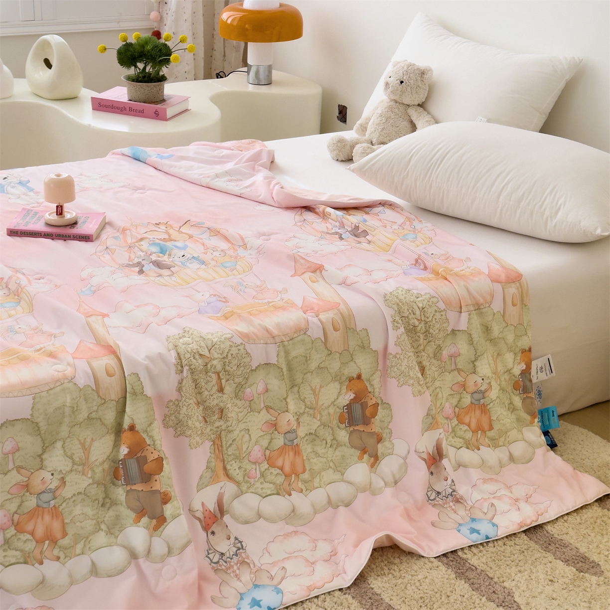 91家纺网 家纺一手货源 找家纺 岚司羽 2026新款卡通锦氨凉感夏被系列 森林乐园