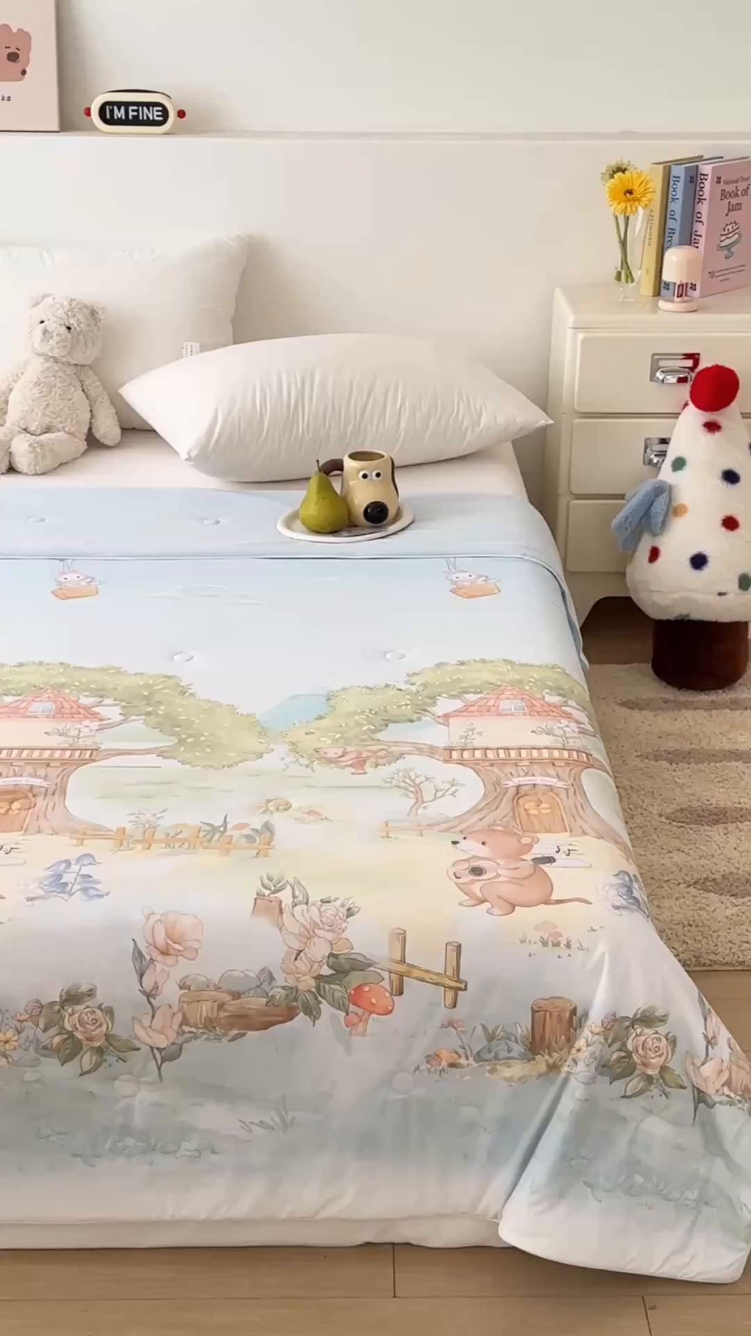 91家纺网 家纺一手货源 找家纺 岚司羽 2026新款卡通锦氨凉感夏被系列 音乐树屋